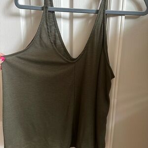 Olive Green Sleeveless Women's Top